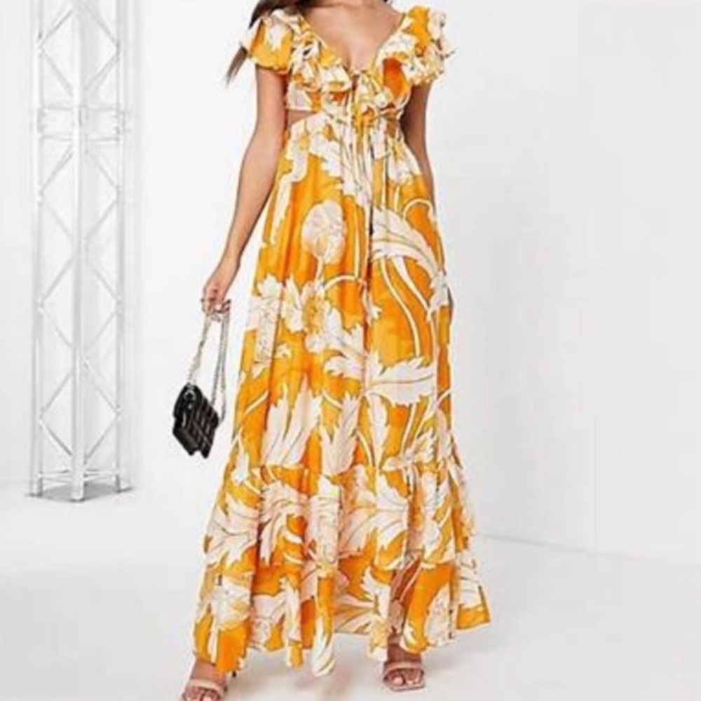 ASOS floral open back maxi dress size 4